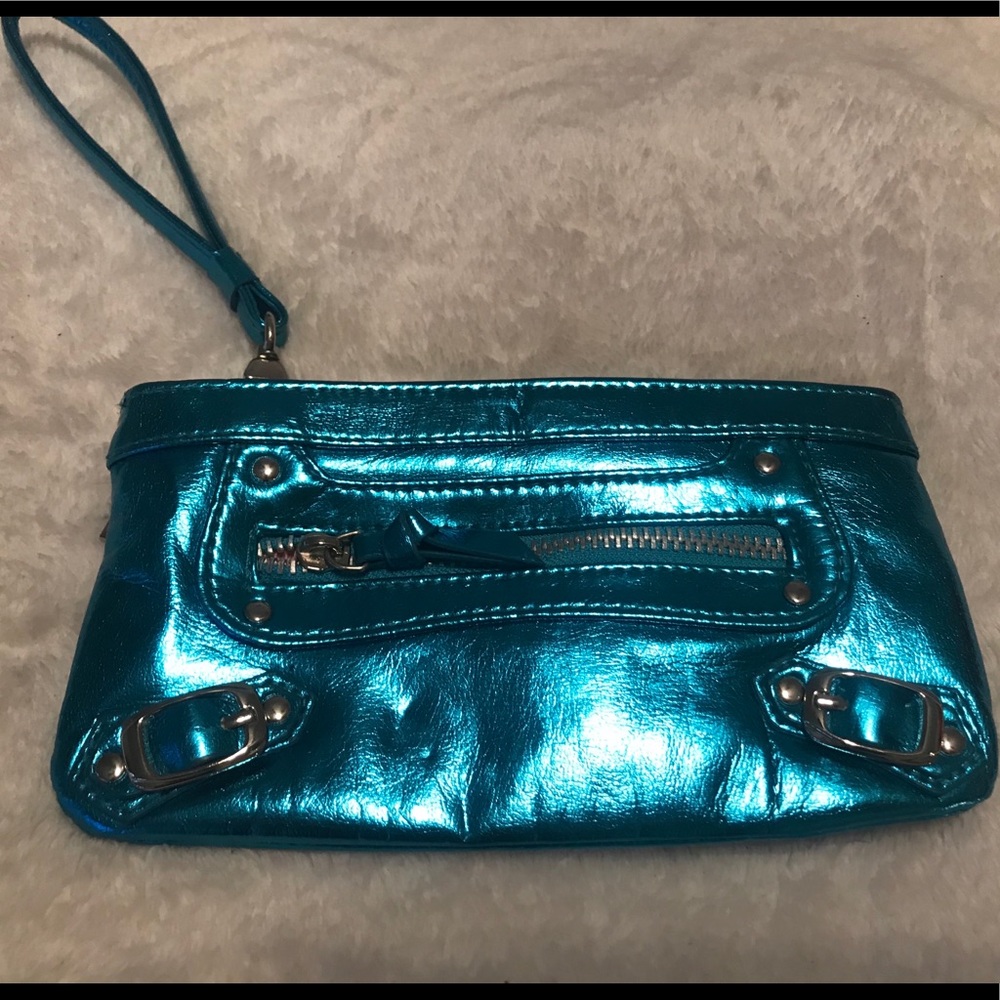 Brittany spears Metallic blue wristlet